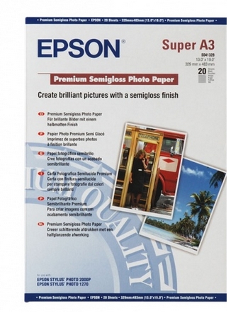 Фотобумага EPSON Premium Semigloss Photo Paper A3+ 20 листов (C13S041328) Фотобумага EPSON Premium Semigloss Photo Paper A3+ 20 листов (C13S041328)