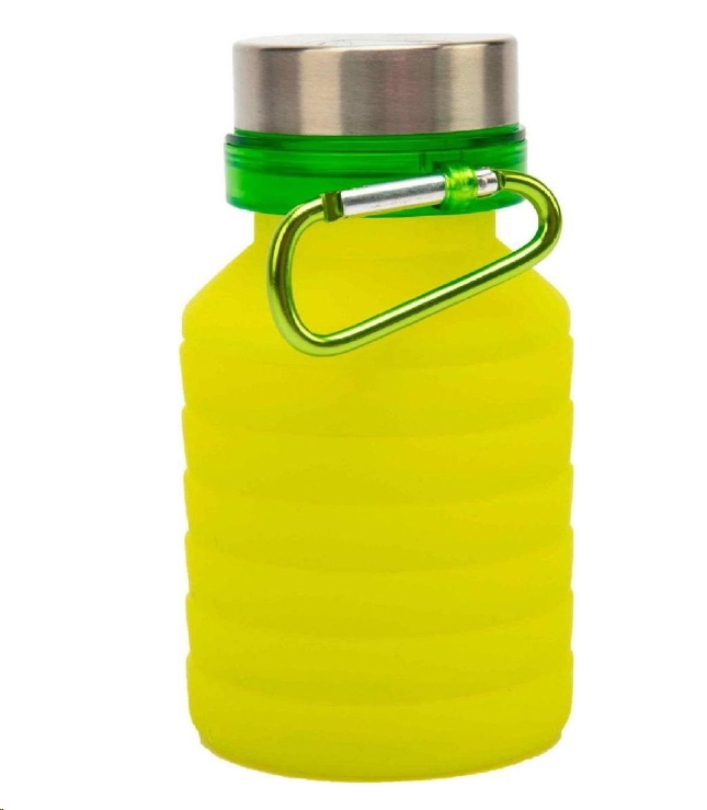 Бутылка для воды Bradex силиконовая складная с крышкой и карабином TK 0271 Бутылка для воды Bradex силиконовая складная с крышкой и карабином TK 0271