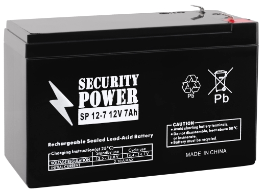 Аккумулятор для ИБП Security Power SP 12-7 F1 (12В/7 А·ч) Аккумулятор для ИБП Security Power SP 12-7 F1 (12В/7 А·ч)