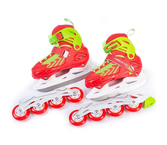 Ролики-коньки Babyhit Uniskate M (р-р 31-34, красный/зеленый) Ролики-коньки Babyhit Uniskate M (р-р 31-34, красный/зеленый)