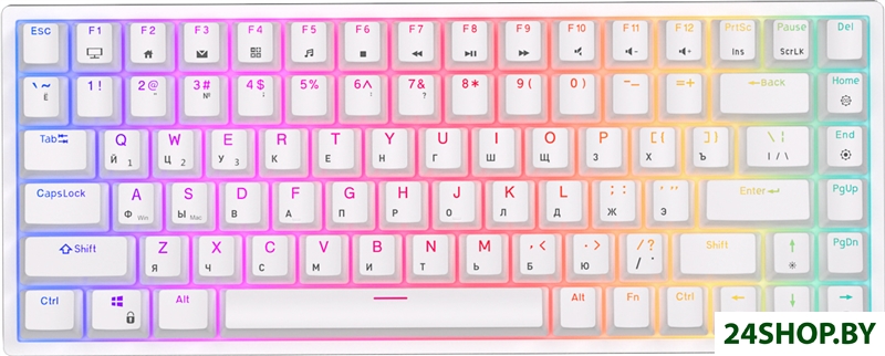 Клавиатура Royal Kludge RK84 RGB (белый, RK Red) Клавиатура Royal Kludge RK84 RGB (белый, RK Red)