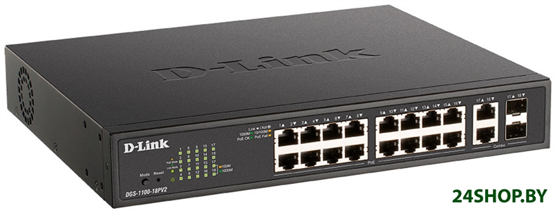Управляемый коммутатор 2-го уровня D-Link DGS-1100-18PV2/A3A Управляемый коммутатор 2-го уровня D-Link DGS-1100-18PV2/A3A