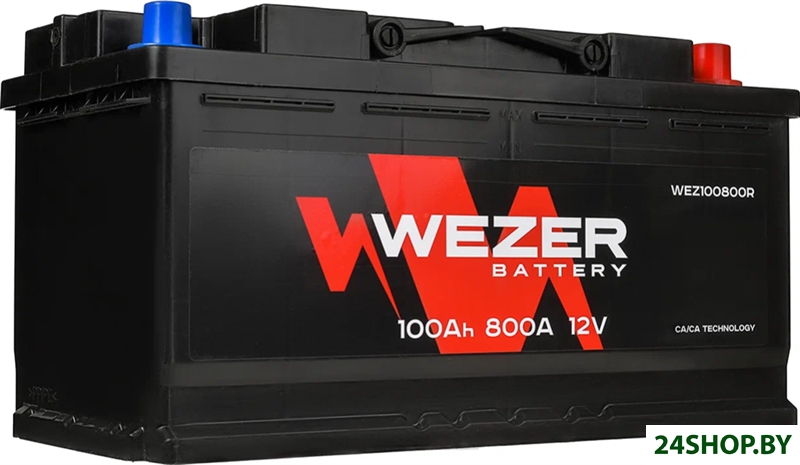 Автомобильный аккумулятор Wezer WEZ100800R (100 А·ч) Автомобильный аккумулятор Wezer WEZ100800R (100 А·ч)