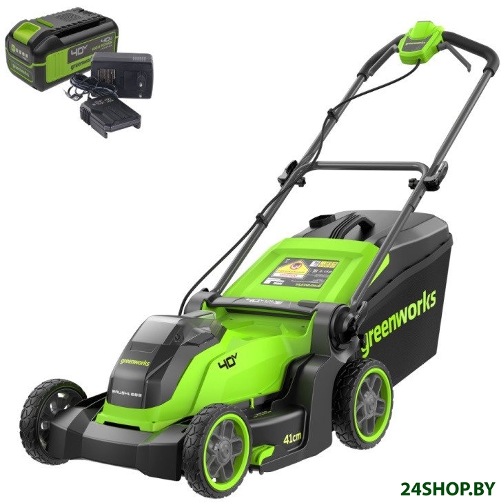 Газонокосилка Greenworks GD40LM411K4 2521007UB (с 1-им АКБ) Газонокосилка Greenworks GD40LM411K4 2521007UB (с 1-им АКБ)