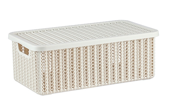 Ящик для хранения с крышкой IDEA ВЯЗАНИЕ 125x195x350 мм (белый) (М2370) Ящик для хранения с крышкой IDEA ВЯЗАНИЕ 125x195x350 мм (белый) (М2370)
