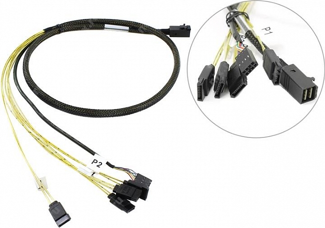 LSI Logic LSI00411 Кабель-переходник SFF-8643- > 4xSATA 1 метр CBL-SFF8643-SATASB-10M LSI Logic LSI00411 Кабель-переходник SFF-8643- > 4xSATA 1 метр CBL-SFF8643-SATASB-10M