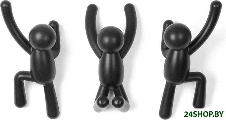 Набор крючков для одежды Umbra Buddy 318165-040 (3 шт, черный) Набор крючков для одежды Umbra Buddy 318165-040 (3 шт, черный)