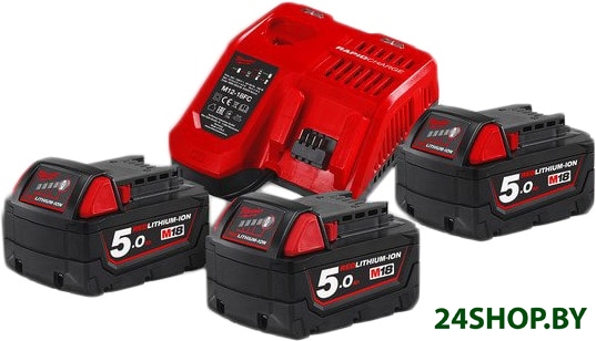 Аккумулятор с зарядным устройством Milwaukee M18 NRG-503 (18В/5 Ah + 12-18В) Аккумулятор с зарядным устройством Milwaukee M18 NRG-503 (18В/5 Ah + 12-18В)