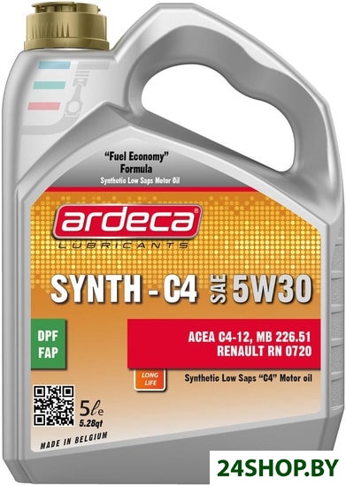 Моторное масло Ardeca SYNTH-C4 5W-30 5л Моторное масло Ardeca SYNTH-C4 5W-30 5л