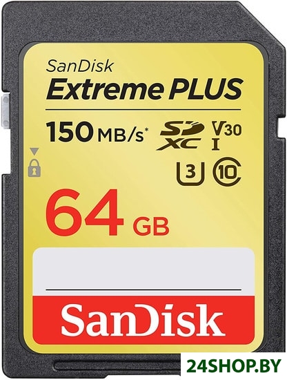 Карта памяти SanDisk Extreme PLUS SDSDXW6-064G-GNCIN SDXC 64GB Карта памяти SanDisk Extreme PLUS SDSDXW6-064G-GNCIN SDXC 64GB