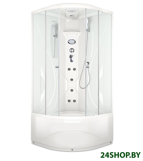 Душевая кабина Domani-Spa Elegance 90x90 с гидромассажем (прозрачное стекло/белые) Душевая кабина Domani-Spa Elegance 90x90 с гидромассажем (прозрачное стекло/белые)