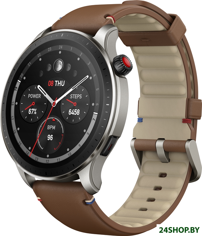 Умные часы Amazfit GTR 4 (серебристый, с коричневым кожаным ремешком) Умные часы Amazfit GTR 4 (серебристый, с коричневым кожаным ремешком)