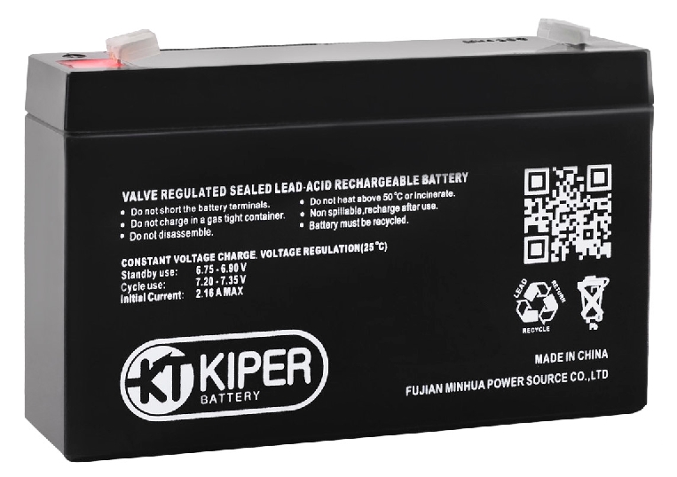 Аккумулятор для ИБП Kiper HR-690 F2 (6В/9 А·ч) Аккумулятор для ИБП Kiper HR-690 F2 (6В/9 А·ч)