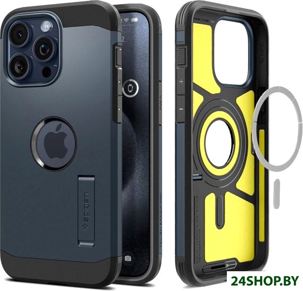 Чехол для телефона Spigen Tough Armor (MagFit) для iPhone 15 Pro Max ACS06595 (темно-синий) Чехол для телефона Spigen Tough Armor (MagFit) для iPhone 15 Pro Max ACS06595 (темно-синий)