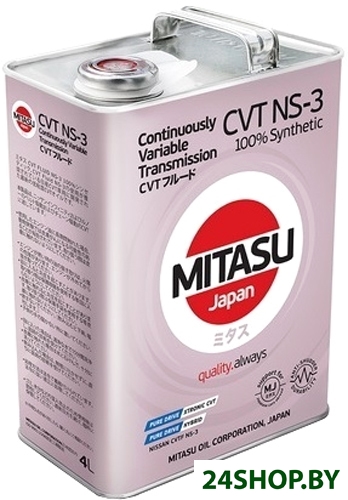 Трансмиссионное масло Mitasu MJ-313 CVT NS-3 4л Трансмиссионное масло Mitasu MJ-313 CVT NS-3 4л