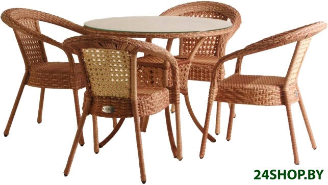 Обеденная группа Aiko Rattan Deco 7035П круглый (бежевый) Обеденная группа Aiko Rattan Deco 7035П круглый (бежевый)