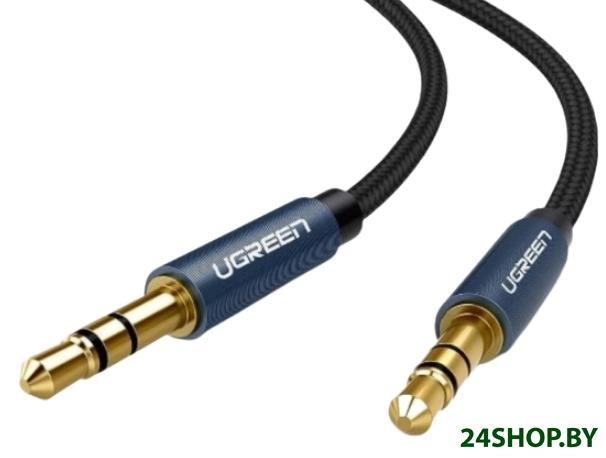 Кабель UGREEN AV112 3.5 мм - 3.5 мм (1 м, черный/синий) Кабель UGREEN AV112 3.5 мм - 3.5 мм (1 м, черный/синий)