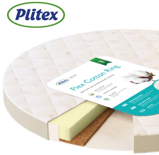 Детский матрас Plitex Flex Cotton Ring 64х64 (ФК-02/1) Детский матрас Plitex Flex Cotton Ring 64х64 (ФК-02/1)