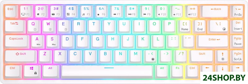 Клавиатура Royal Kludge RKG68 RGB (белый, Gateron Yellow) Клавиатура Royal Kludge RKG68 RGB (белый, Gateron Yellow)