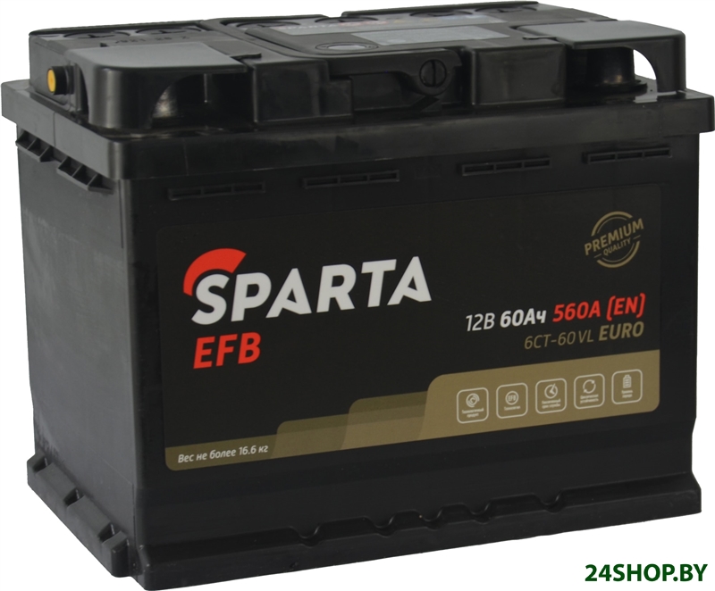 Автомобильный аккумулятор Sparta EFB 6CT-60 VL Euro (60 А·ч) Автомобильный аккумулятор Sparta EFB 6CT-60 VL Euro (60 А·ч)
