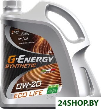 Моторное масло G-Energy Synthetic Eco Life 0W20 API SP ACEA C5 4л Моторное масло G-Energy Synthetic Eco Life 0W20 API SP ACEA C5 4л