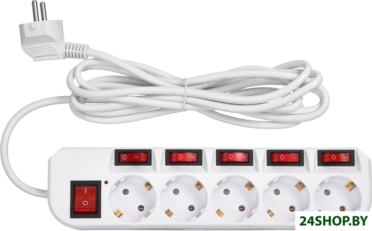 Сетевой фильтр Buro 500SH-3-SW-W 3м 5 розеток (белый) Сетевой фильтр Buro 500SH-3-SW-W 3м 5 розеток (белый)