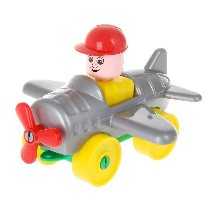 Конструктор Полесье Юный путешественник 55378 Самолет (серый) Конструктор Полесье Юный путешественник 55378 Самолет (серый)