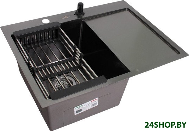 Кухонная мойка Wisent WS-36550B-L/GER013 (с сифоном, дозатором и коландером) Кухонная мойка Wisent WS-36550B-L/GER013 (с сифоном, дозатором и коландером)