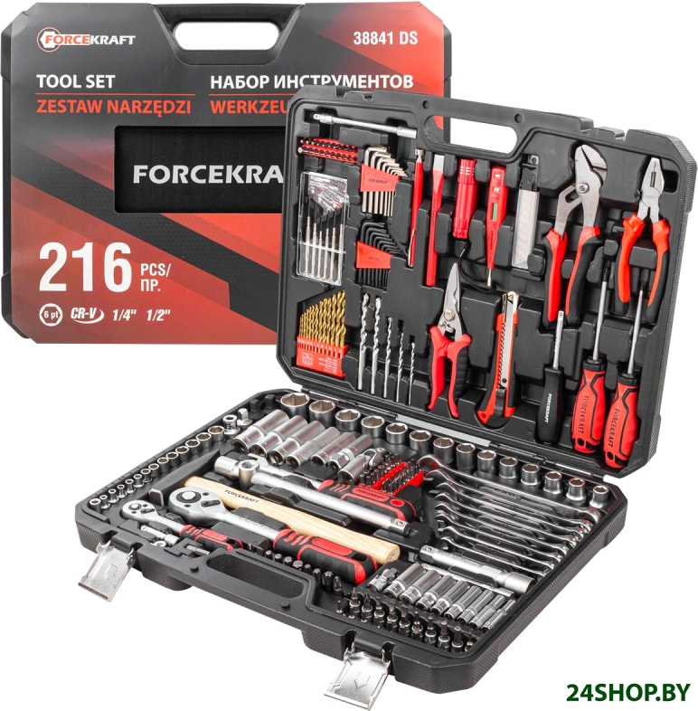 Универсальный набор инструментов ForceKraft FK-38841DS (216 предметов) Универсальный набор инструментов ForceKraft FK-38841DS (216 предметов)