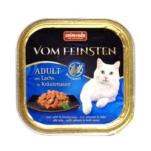 Консервированный корм для кошек Animonda Vom Feinsten Adult с лососем в соусе из трав 0.1 кг Консервированный корм для кошек Animonda Vom Feinsten Adult с лососем в соусе из трав 0.1 кг