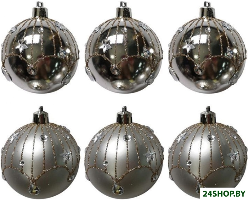 Елочная игрушка Волшебная страна Блеск 007482 (6 шт, серебристый) Елочная игрушка Волшебная страна Блеск 007482 (6 шт, серебристый)