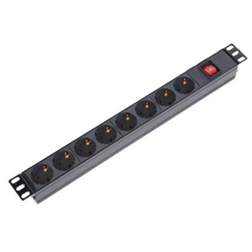 Блок распределения питания LANMASTER TWT-PDU19-10A8P гор.размещ. 8xSchuko базовые 10A без вилки Блок распределения питания LANMASTER TWT-PDU19-10A8P гор.размещ. 8xSchuko базовые 10A без вилки
