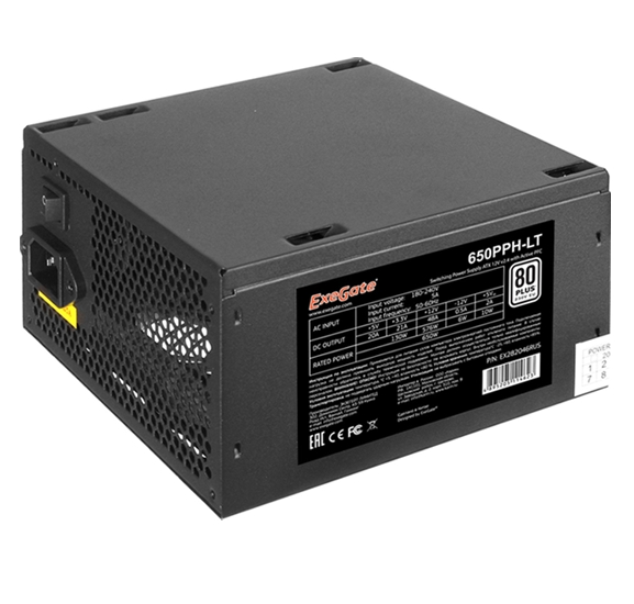 Блок питания ExeGate 650PPH-LT 80 Plus EX282046RUS Блок питания ExeGate 650PPH-LT 80 Plus EX282046RUS