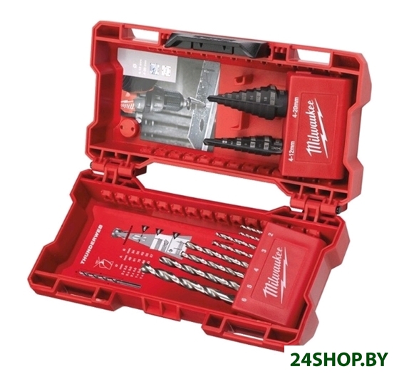 Набор ступенчатых сверл и сверл по металлу Milwaukee 48899350 Набор ступенчатых сверл и сверл по металлу Milwaukee 48899350