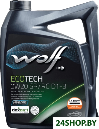 Моторное масло Wolf EcoTech 0W-20 SP/RC D1-3 4л Моторное масло Wolf EcoTech 0W-20 SP/RC D1-3 4л