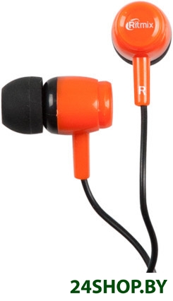 Наушники Ritmix RH-020 (черные/оранжевые) Наушники Ritmix RH-020 (черные/оранжевые)