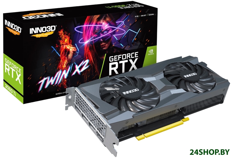 Видеокарта Inno3D GeForce RTX 3060 Ti Twin X2 LHR 8GB GDDR6 N306T2-08D6-119032DH Видеокарта Inno3D GeForce RTX 3060 Ti Twin X2 LHR 8GB GDDR6 N306T2-08D6-119032DH