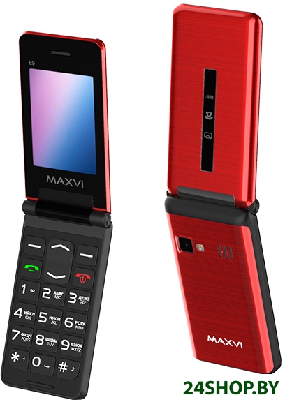 Кнопочный телефон Maxvi E9 (красный) Кнопочный телефон Maxvi E9 (красный)