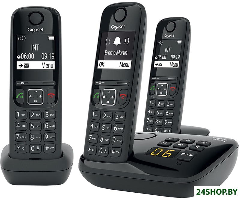 Радиотелефон Gigaset AS690A Trio RUS (черный) Радиотелефон Gigaset AS690A Trio RUS (черный)