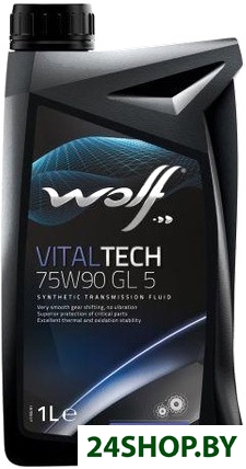 Трансмиссионное масло Wolf VitalTech 75W-90 GL 5 1л Трансмиссионное масло Wolf VitalTech 75W-90 GL 5 1л