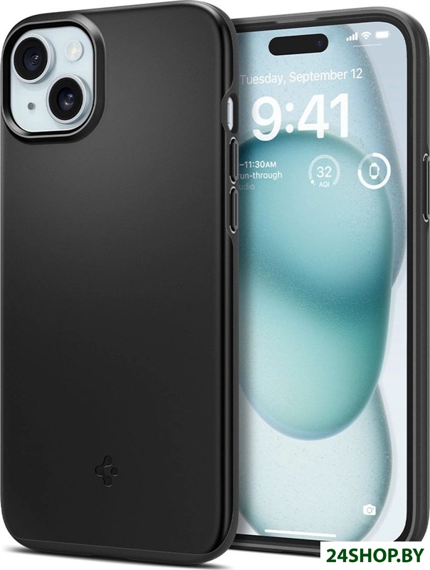 Чехол для телефона Spigen Thin Fit для iPhone 15 ACS06776 (черный) Чехол для телефона Spigen Thin Fit для iPhone 15 ACS06776 (черный)