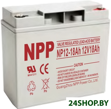 Аккумулятор для ИБП NPP NP 12-18.0 (12В/18.0 А·ч) Аккумулятор для ИБП NPP NP 12-18.0 (12В/18.0 А·ч)