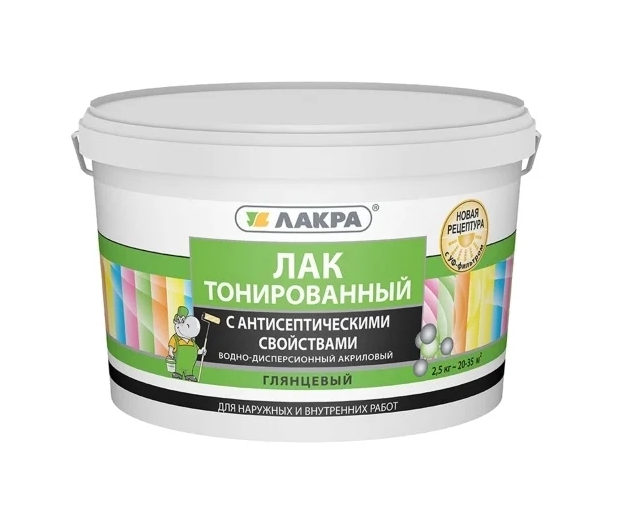 Лак Лакра ВД тонированный 2.5 кг (махагон) Лак Лакра ВД тонированный 2.5 кг (махагон)