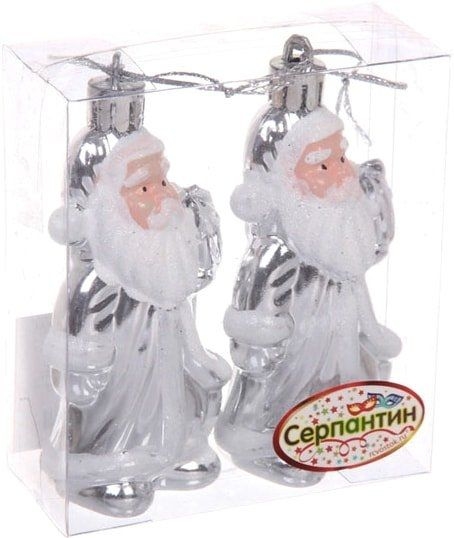 Елочная игрушка Серпантин Дед Мороз в кафтане 2 шт (серебристый) 916-0226 Елочная игрушка Серпантин Дед Мороз в кафтане 2 шт (серебристый) 916-0226