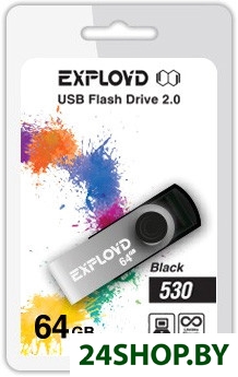 USB флэш-накопитель EXPLOYD 530 64GB (черный) (EX064GB530-B) USB флэш-накопитель EXPLOYD 530 64GB (черный) (EX064GB530-B)