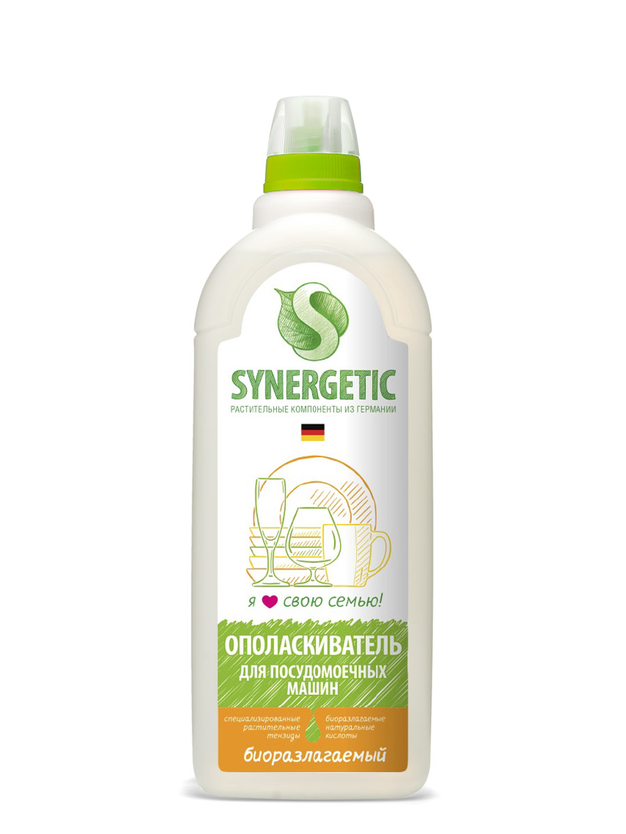 SYNERGETIC Биоразлагаемый ополаскиватель для посудомоечных машин, 0,75л SYNERGETIC Биоразлагаемый ополаскиватель для посудомоечных машин, 0,75л