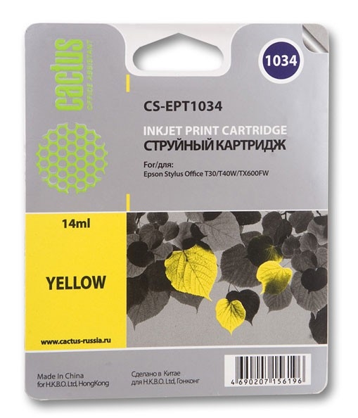 Картридж струйный Cactus CS-EPT1034 Картридж струйный Cactus CS-EPT1034