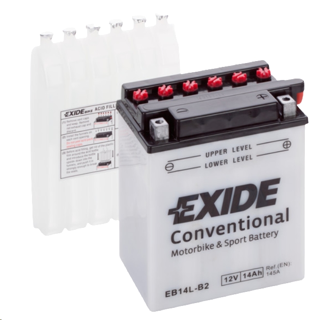 Мотоциклетный аккумулятор Exide EB14L-B2 (14 А·ч) Мотоциклетный аккумулятор Exide EB14L-B2 (14 А·ч)