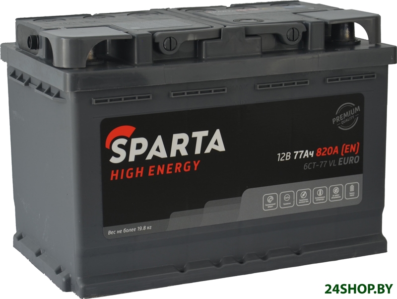 Автомобильный аккумулятор Sparta High Energy 6CT-77 VL Euro (77 А·ч) Автомобильный аккумулятор Sparta High Energy 6CT-77 VL Euro (77 А·ч)
