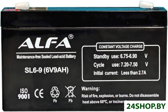 Аккумулятор для ИБП ALFA SL6-9 (6V-9Ah) Аккумулятор для ИБП ALFA SL6-9 (6V-9Ah)